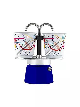BIALETTI | Espressokocher Mini Express 2 Tassen Blau Dekor | 